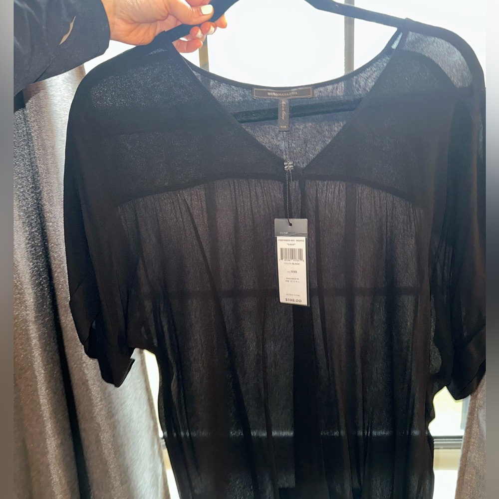 BCBG NWT black oversized blouse